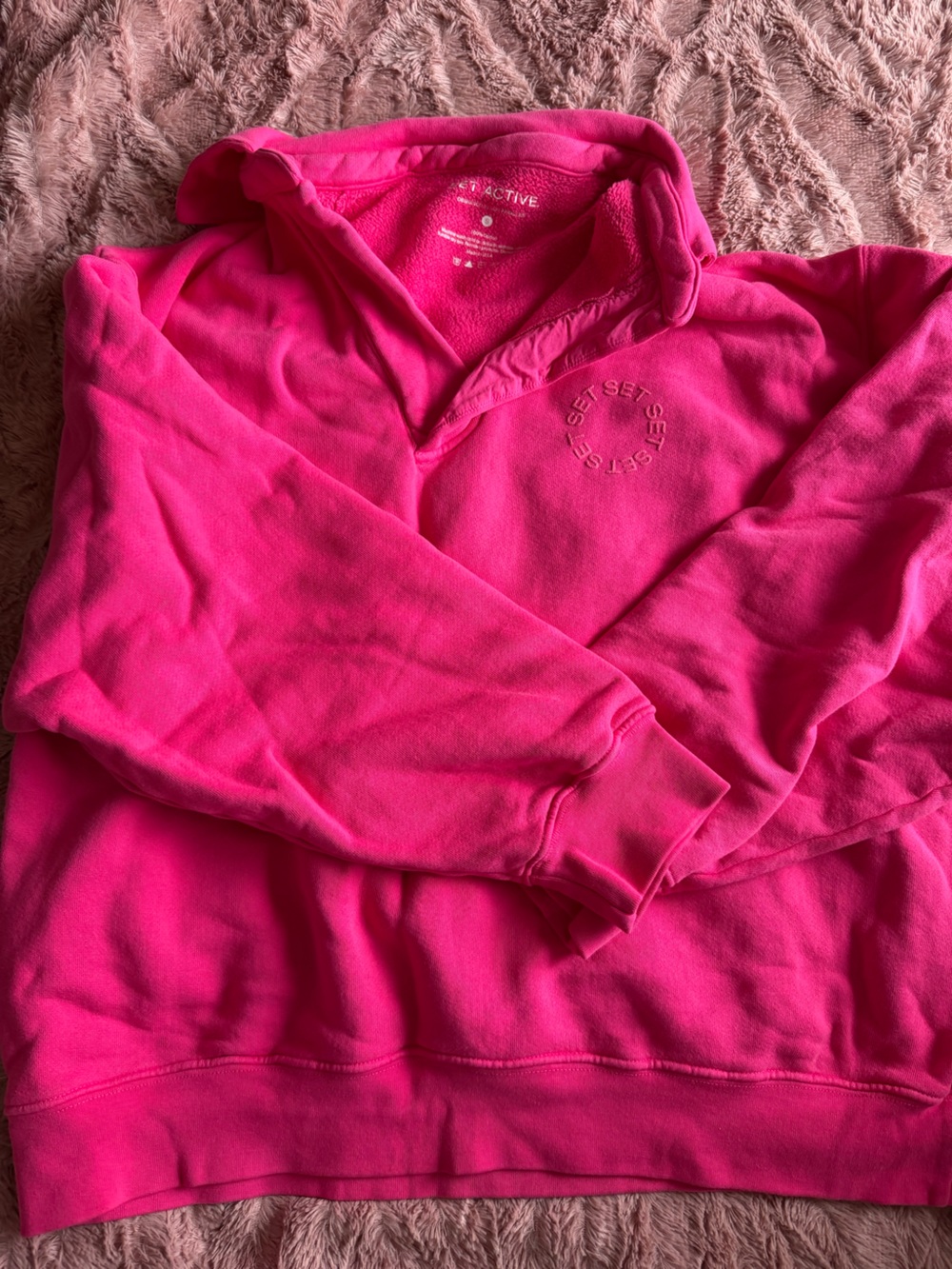SET ACTIVE HOT PINK OVERSIZED CREWNECK